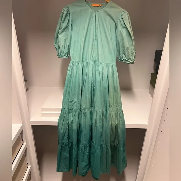 slim fit dress slacks V-neck Cuffed Maxi in Salvia Green by Oliphant – Catherine Campbell main image 1